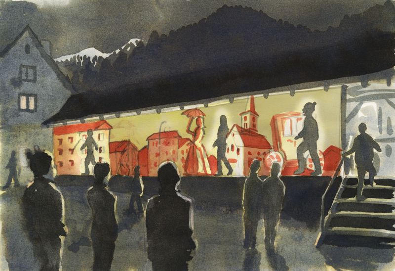 Illustration Projektion von historisch Person