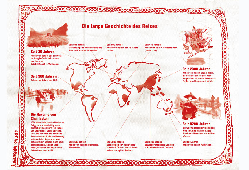 Infografik Weltkarte Reisanbau