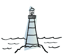 Animierte Illustration Leuchtturm